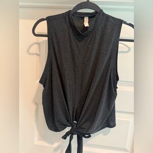 Lululemon Size 12 Black Sleeveless Tie-Front Top